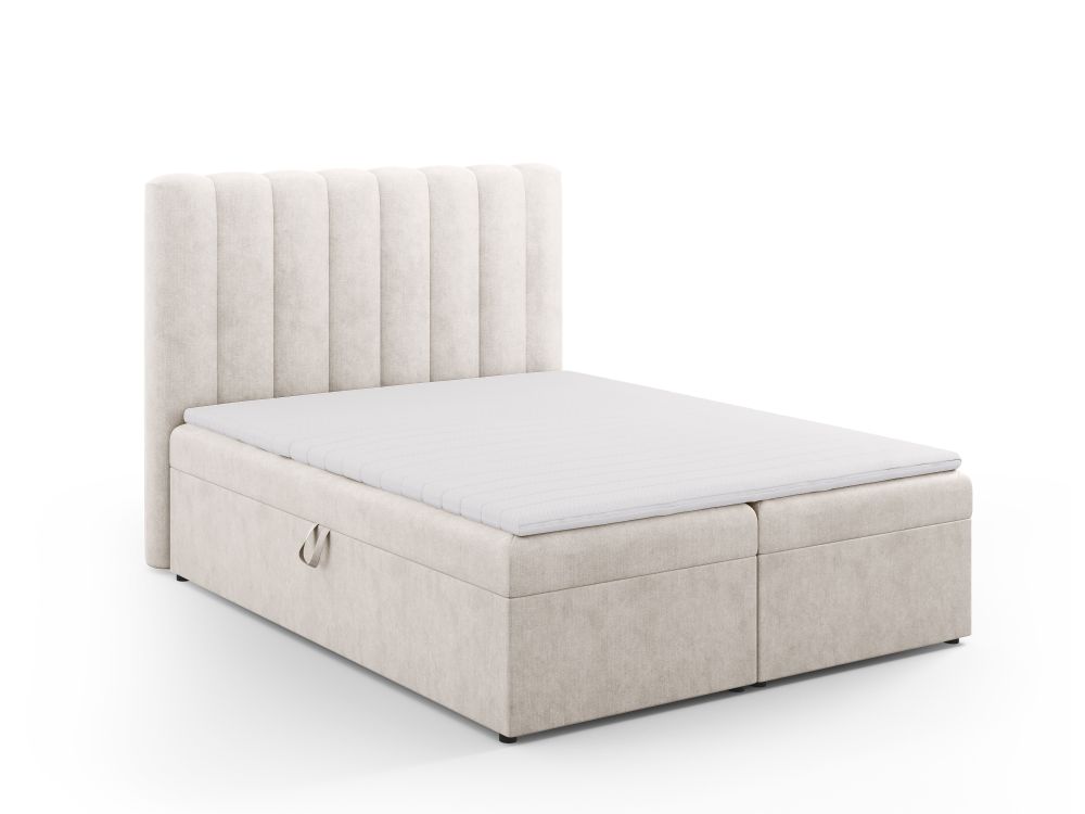 Milo-Casa.com Gina, boxspring bed set: headboard + box springs/mattress + mattress topper